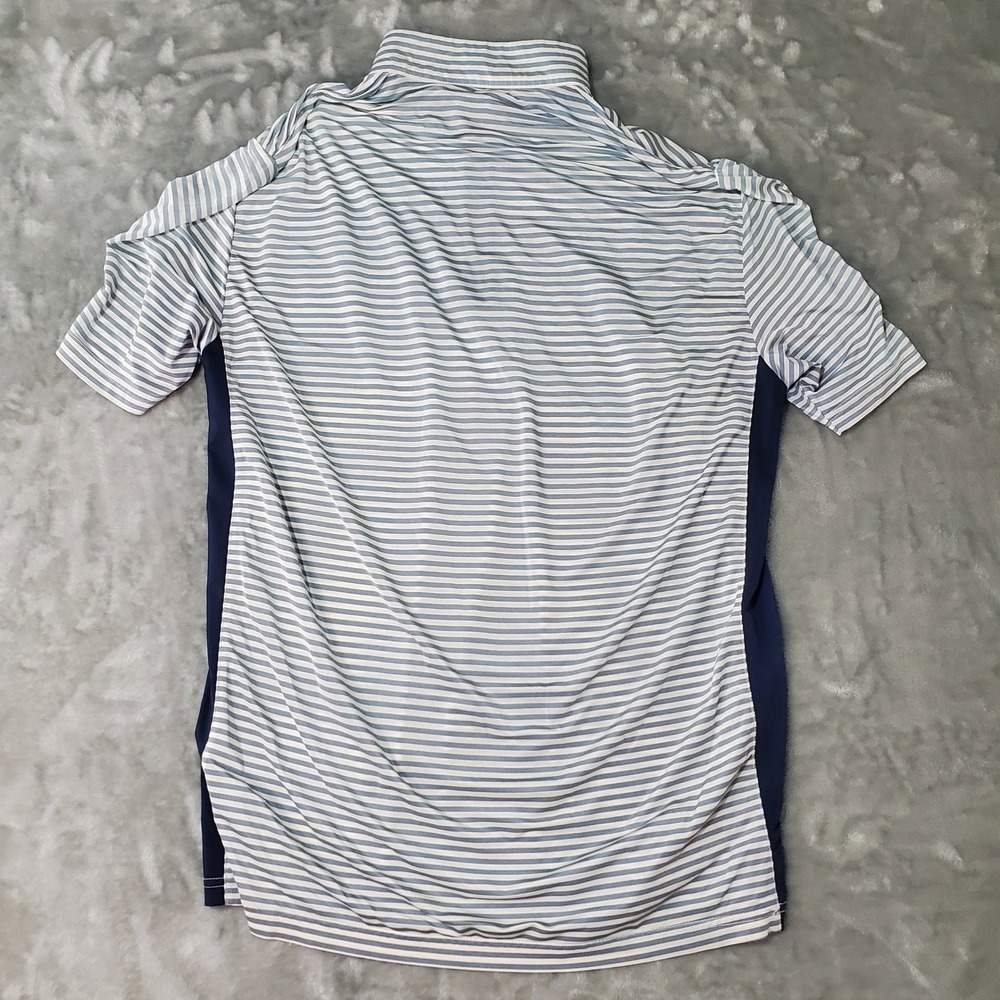 Race Cup Mens Quarter Zip Performance Polo Shirt Navy White Size 100 READ - Picture 3 of 4